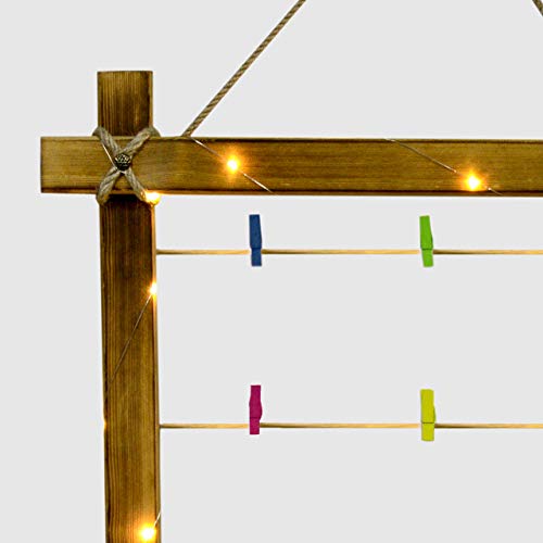 Naturalnie wyglądająca drewniana ramka na zdjęcia ze światłem LED i zatrzaskiem – ramka na zdjęcia wiele zdjęć – ramki na zdjęcia do dekoracji ścian i dekoracji wnętrz – ramki kolażowe na ścianę - obrazek 2