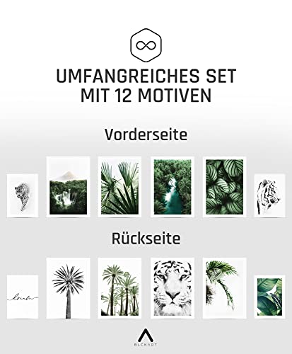 BLCKART Zestaw dwustronnych plakatów klasy premium, motywy natury, dekoracja do salonu, M (4 x A4, 2 x A5), bez ramki, Exotic Dream - obrazek 5