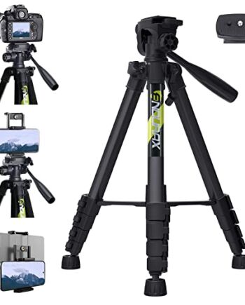 Endurax Statyw do kamery wideo 66 cali do Nikon Canon, stojak na aparaty DSLR wysokie statywy lekkie aluminium z uniwersalnym uchwytem na telefon i torbą do przenoszenia