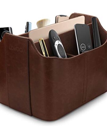 LONDO Skórzany organizer zdalnego sterowania i pojemnik z gniazdem na