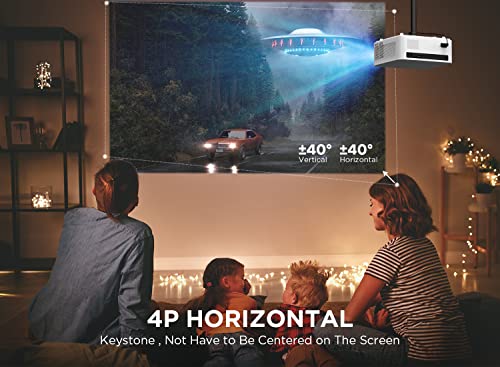 Projektor 2,4 G + 5 G WiFi Full HD Native 1080p obsługuje 4 K, Bluetooth 5.0, korekta 4P, 60% zoom dobry do TV Stick. Smartfon, Xbox, PS4. - obrazek 4