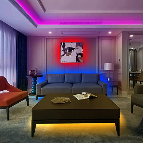 sylvwin Taśma LED o długości 5 m RGB,taśma LED z pilotem zdalnego sterowania,samoprzylepna z 16 zmienianymi kolorami,4 tryby pracy,do domu, sypialni,telewizora,dekoracji szafy, na imprezę - obrazek 14