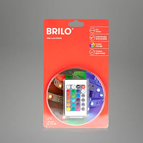 Briloner Leuchten taśma 5 m, samoprzylepna, 150 x RGB, taśma świetlna, wąż świetlny, taśma LED, plastik, 0,16 W, biała, 500 x 1 x 0,3 cm - obrazek 3