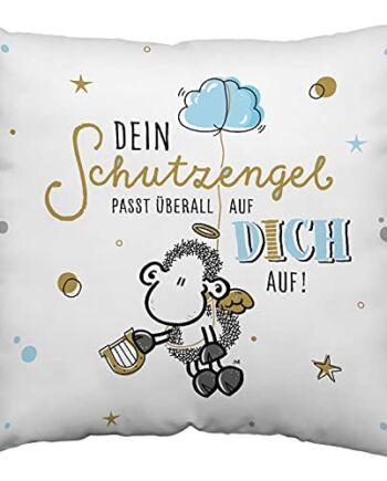 Sheepworld 47241 poduszka anioł stróż poduszka dwustronna, poliester, 40 cm x 40 cm