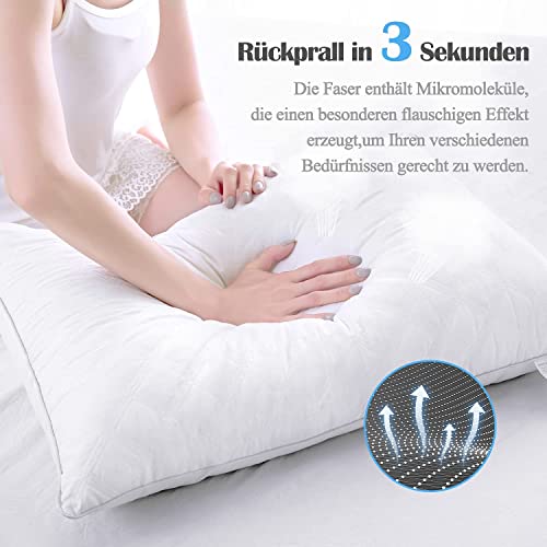 Poduszka pod głowę, zestaw 2 poduszek 80 x 80 cm, luksusowa poduszka hotelowa, poduszka pod głowę, komfortowa 100 mikrofibra, nadaje się do prania, poduszka pod głowę, dla alergików, do spania na boku - obrazek 5