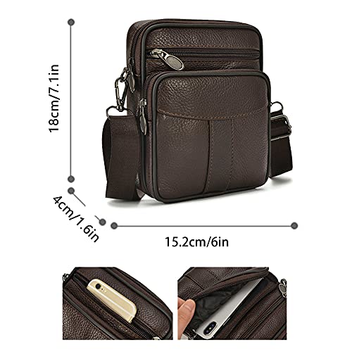 Męska torba na ramię z prawdziwej skóry, torba na pasek, futerał - obrazek 5