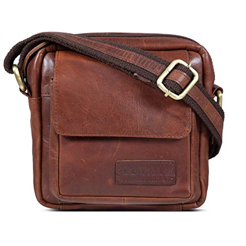 ROYALZ "Austin" nowoczesna torba na ramię z prawdziwej skóry, mała męs - obrazek 6