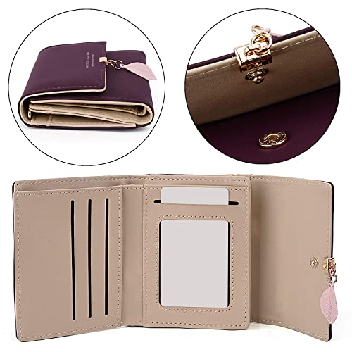 Portfel damski z gładkiej i miękkiej sztucznej skóry, mały i krótki, w - obrazek 3