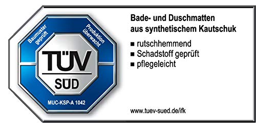 RIDDER mata prysznicowa, mata prysznicowa ok. 54 x 54 cm, płaska, czarna | przyjazna dla alergików | Made in Germany | trwała | nadaje się do recyklingu | nadaje się do prania | nie zawiera PCW - obrazek 2