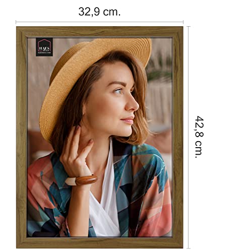 HAES DECO - Ramka na zdjęcia o wyglądzie drewna 30x40 Chester Brown - na 1 zdjęcie w formacie 30x40 - ramka portretowa z mocowaniem do ściany - wymienna rama/ramka portretowa - SP14040 - obrazek 7
