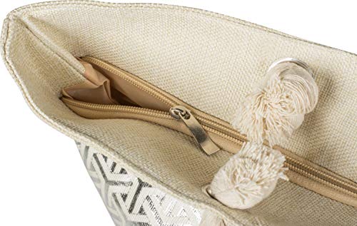 styleBREAKER Damska duża torba plażowa XXL z metalicznym wzorem niesko - obrazek 7