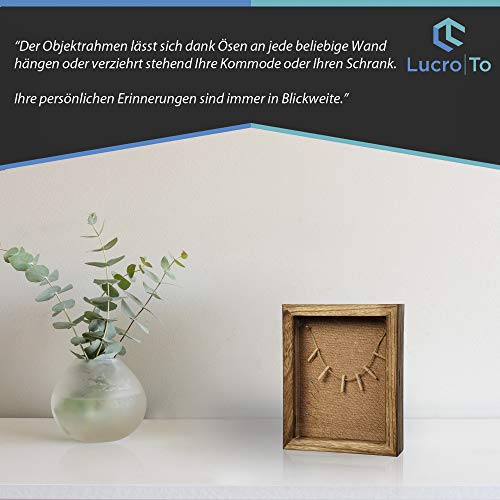 LucroTo Drewniana ramka na zdjęcia 3D do napełniania brązowa (20,3 x 25,4 x 5,7 cm) I wszechstronne zastosowanie jako prezent pieniężny lub prezent ślubny wraz z akcesoriami - obrazek 7