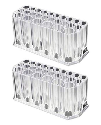 Jubaopen 2PCS Organizer na pędzle Pojemnik na kosmetyki Organizer na przybory do makijażu Pudełko na kosmetyki Przezroczysty Organizer na pędzle Uchwyt na pędzle z 26 przegródkami (13 * 5,5 * 5,5 cm)