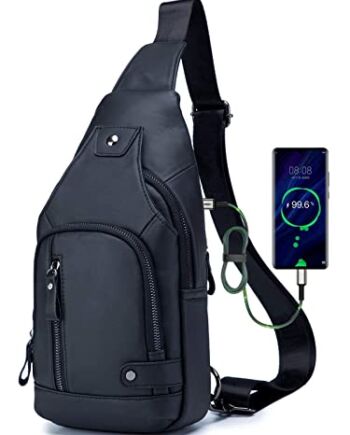 WeeDee Sling Bag skórzana torba na ramię, torba na klatkę piersiową, męska torba na brzuch, plecak dzienny, wodoodporny