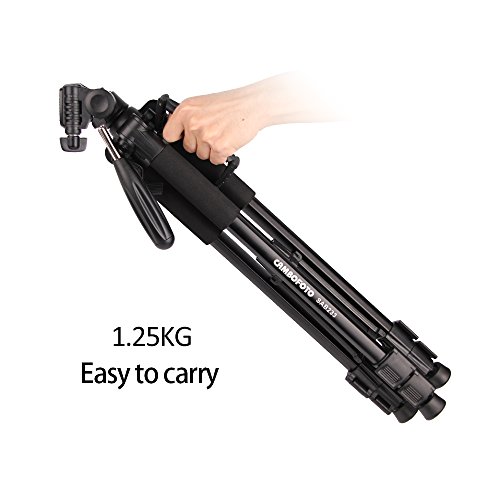 CAMBOFOTO Traveller aluminiowy statyw trójnożny 160 cm mały statyw z głowicą Pan do aparatu DSLR Canon Nikon Sony - obrazek 3