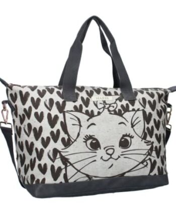 mybagstory - Torba na zakupy - Aristochat - Disney - Kobiety - Nastolatek - Plaża - Wyścigi - Szkoła średnia - College - Rozmiar 36 cm - Paski, Szary