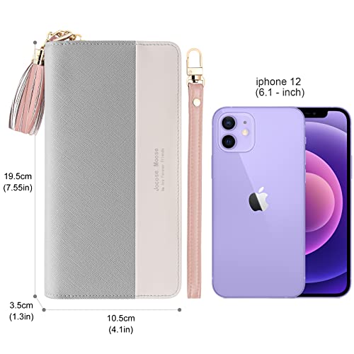 Portfel damski ze skóry, duża pojemność z zamkiem błyskawicznym dla ko - obrazek 5