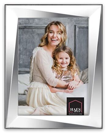 HAES DECO - Posrebrzana ramka na zdjęcia Firenze na zdjęcie 15 x 20 cm - ramka na zdjęcia przepięknie posrebrzana z luksusową drewnianą podstawą i stojakiem do postawienia - VP10220
