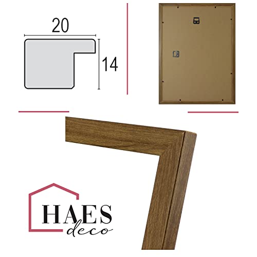 HAES DECO - Ramka na zdjęcia o wyglądzie drewna 30x40 Chester Brown - na 1 zdjęcie w formacie 30x40 - ramka portretowa z mocowaniem do ściany - wymienna rama/ramka portretowa - SP14040 - obrazek 2