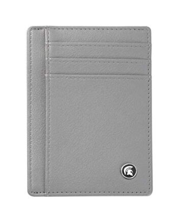 POWR męski portfel, cienki portfel z blokadą RFID, minimalistyczny portfel na karty kredytowe, pomieści do 7 kart i banknoty, idealny do podróży, Blada szarość, Jeden rozmiar, Minimalistyczny