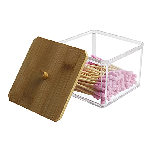 Greyoe uchwyt na płatki bawełniane, akrylowy uchwyt na patyczki z pokrywką, do wacika, wykałaczki gąbki do makijażu - obrazek 5