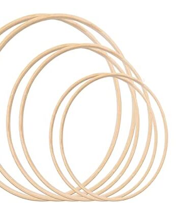 6 sztuk kwiatowych bambusowych pierścionków do korony z makramą bambus