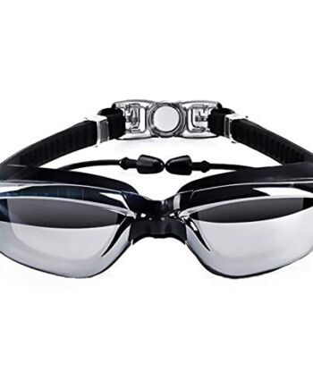 Hersvin Krótkowidzkie okulary do pływania (od 0 do -800), krótkowzroczność, UV400, ochrona przed zaparowaniem, okulary ochronne z zatyczkami do uszu, zdejmowany mostek na nos, idealne dla dorosłych, mężczyzn, kobiet, dzieci, kobiet