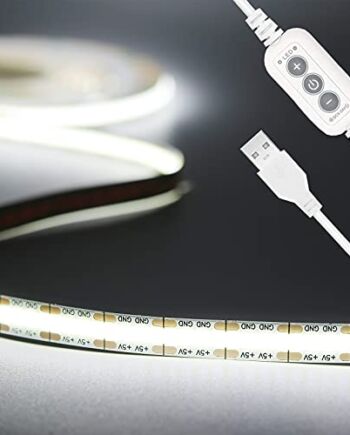 PAUTIX Taśma LED COB USB 5V zimna biel 2m 640LED 6000K,możliwość ściem