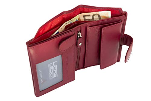 LEAS Damski portfel z zewnętrznym zamkiem i dużą kieszenią na monety o - obrazek 3