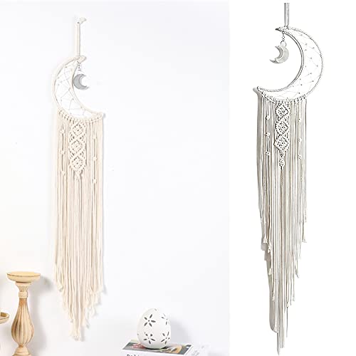 Makrama, łapacz snów dla dzieci, łapacz snów, w stylu boho, do sypialni, na balkon, do salonu, pokoju dziecięcego, dekoracja (beżowo-biały) - obrazek 7