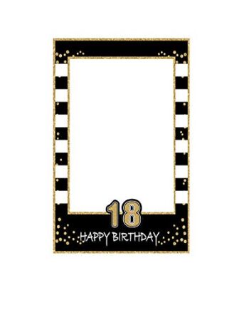 Ramka na zdjęcie Selfie 18 Urodziny czarne złote ramki do selfie impre