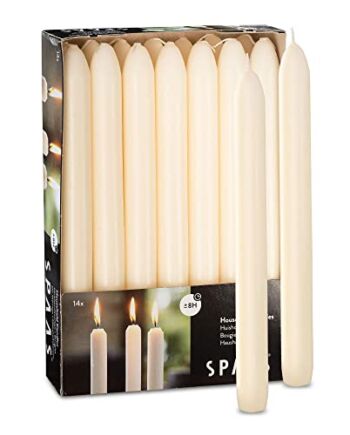 Spaas 14 Tapered Dinner Candles 21/220 mm, ± 8 Hours, Unscented, Kość