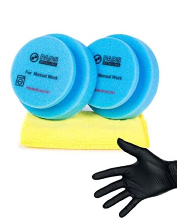 DETAILINGPADS Ręczne pady do polerowania - gąbka polerska 120/45 mm – odporna na wysokie temperatury – klasyczna gąbka do polerowania – trwała tarcza polerska – narzędzie do polerowania – zestaw do lakierowania samochodowego