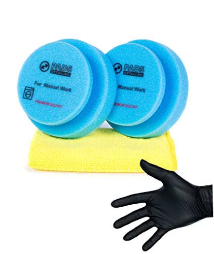 DETAILINGPADS Ręczne pady do polerowania - gąbka polerska 120/45 mm – odporna na wysokie temperatury – klasyczna gąbka do polerowania – trwała tarcza polerska – narzędzie do polerowania – zestaw do lakierowania samochodowego