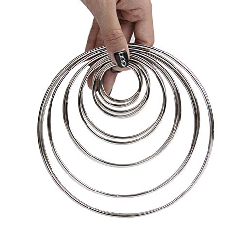 FOROREH 12 metalowych pierścieni dla łapaczy snów, druciane obręcze, koła rzemieślnicze, pierścienie łapacza snów, 38/50/75/100/130/150 mm do łapacza snów i projektów DIY - obrazek 4