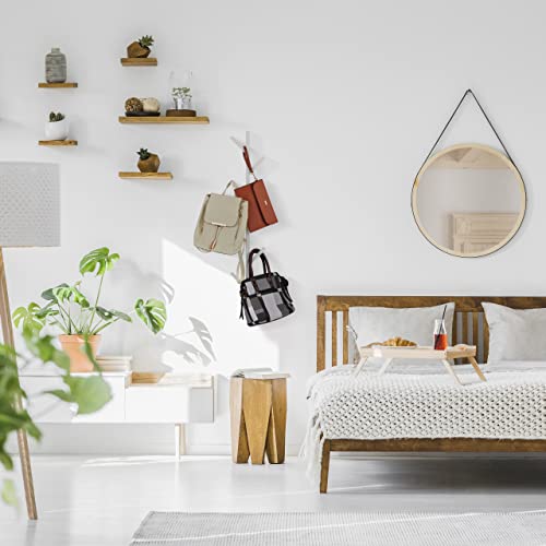 Relaxdays Wieszak na ubrania w kształcie drzewa, 8 haczyków, do zawieszenia na ścianie, nowoczesny, na kapelusze, kurtki itp. wys. x szer. x gł.: 100,5 x 19,5 x 7 cm, biały - obrazek 4