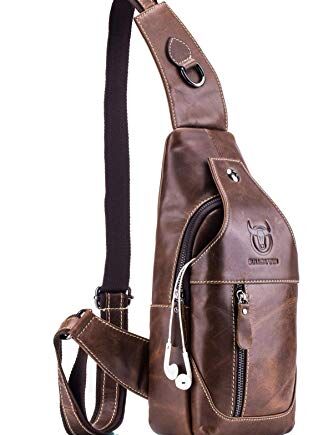 BULLCAPTAIN męska skórzana torba na klatkę piersiową męska zawieszka t
