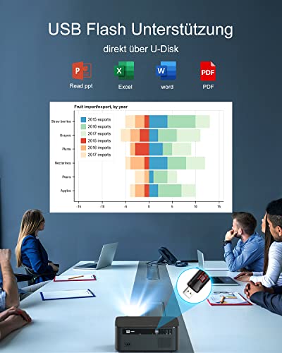 Projektor WiFi, Projektor FunFlix Full HD 5G WiFi Bluetooth, Natywny projektor 1080P Projektor kina domowego 4K, - obrazek 5