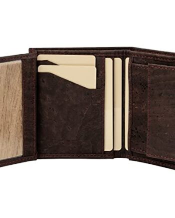 Portfel z korka, Slim Wallet z klapką na karty, uniseks, mini portfel,