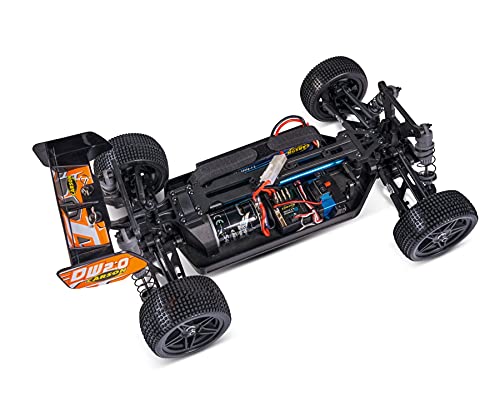 Carson 500404199 1:10 X10 Dirt Warrior Sport 2.0 100% RTR, zdalnie sterowany samochód, Offroad Truggy, w zestawie baterie i pilot zdalnego sterowania, zadrukowana karoseria, pomarańczowa - obrazek 4