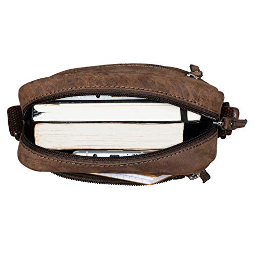 STILORD 'Nash' mała męska torba kurierska skórzana vintage torba na ramię poprzeczne ramię z krzyżem na DIN A5 torebka z prawdziwej skóry - obrazek 4