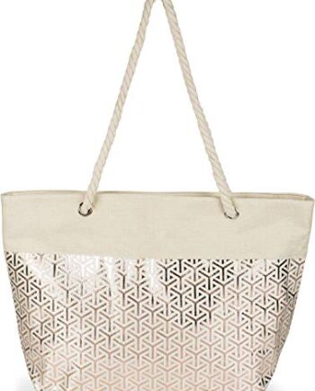 styleBREAKER Damska duża torba plażowa XXL z metalicznym wzorem niesko