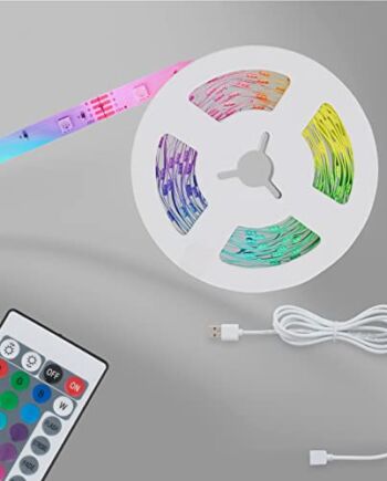 BRILONER - RGB LED Strip 5m, oświetlenie taśmowe LED, zmiana kolorów, łańcuch świetlny, pilot, taśma LED, pasek LED, listwa LED