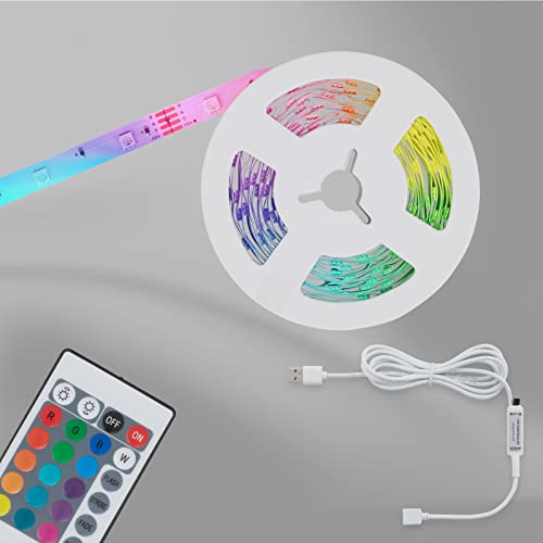 BRILONER - RGB LED Strip 5m, oświetlenie taśmowe LED, zmiana kolorów, łańcuch świetlny, pilot, taśma LED, pasek LED, listwa LED