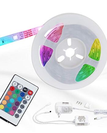 Briloner Leuchten taśma 5 m, samoprzylepna, 150 x RGB, taśma świetlna, wąż świetlny, taśma LED, plastik, 0,16 W, biała, 500 x 1 x 0,3 cm