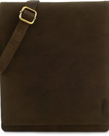 LEABAGS London skórzana torba na ramię I torba na laptopa do 13 cali I