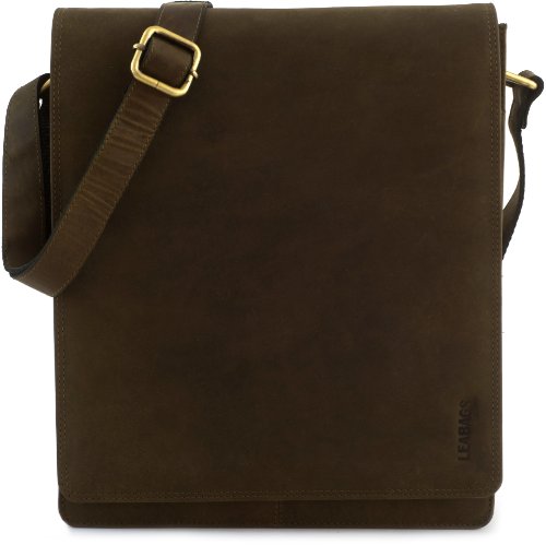 LEABAGS London skórzana torba na ramię I torba na laptopa do 13 cali I