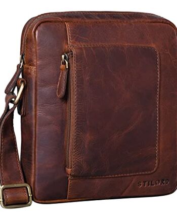 STILORD 'Ashton' Saszetka Skórzana Mêska Vintage Torba na ramiê Crossbody Bag Ma³a mêska torba na ramiê Vintage skórzana Prawdziwa skóra, Kolor:florida - br±zowy