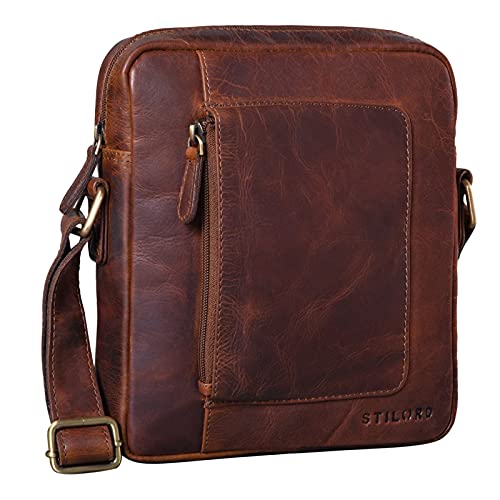 STILORD 'Ashton' Saszetka Skórzana Mêska Vintage Torba na ramiê Crossbody Bag Ma³a mêska torba na ramiê Vintage skórzana Prawdziwa skóra, Kolor:florida - br±zowy