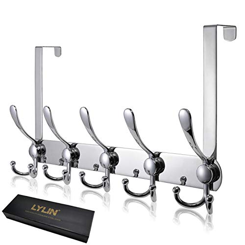 LYLIN Haczyk na drzwi ze stali nierdzewnej, wieszak na drzwi z 15 hacz